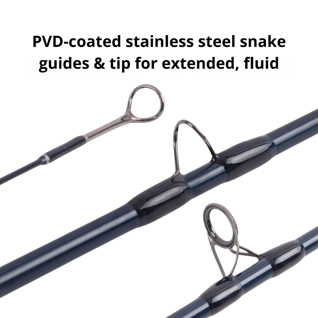 Guides acier inoxydable canne à mouche NANO IM12 — snake guide et stripping guide — Axon Fly Fishing