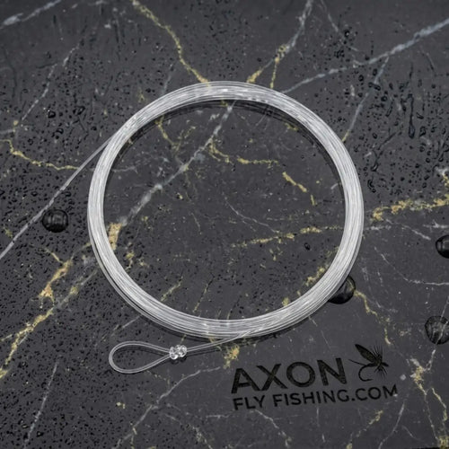 Axon 9ft fluorocarbon leader with welded loop — 0X to 7X for trout fly fishing