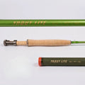 Axon Trout Lite 5wt 9'0" fly rod 4 pieces — olive green IM12/40T blank, AAA cork grip and travel tube