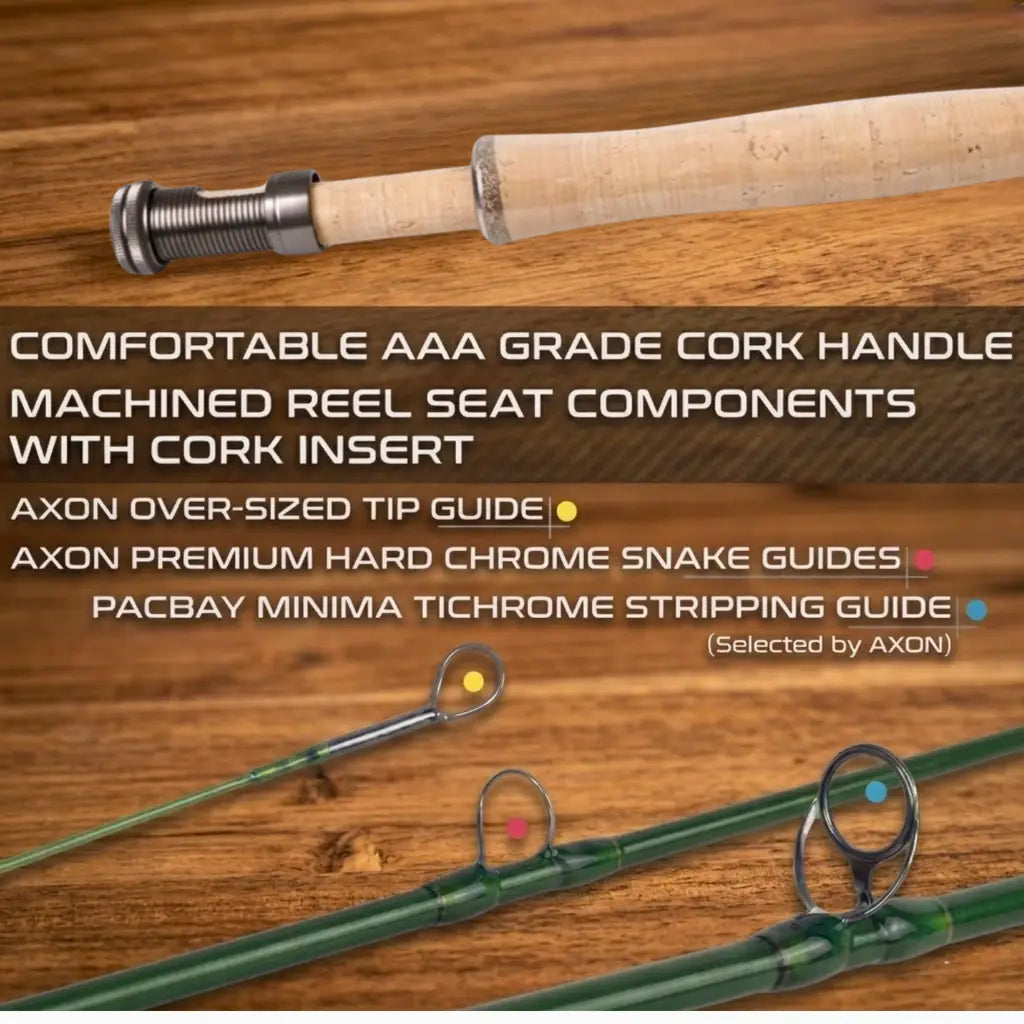 Axon Trout Lite fly rod on the river — progressive action lightweight IM12/40T