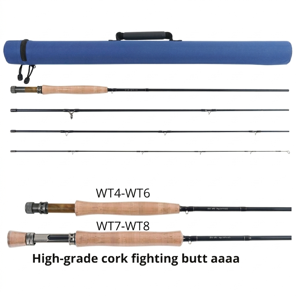 Infographie technique canne à mouche NANO IM12 4 sections assemblage ferrules alignement — Axon Fly Fishing